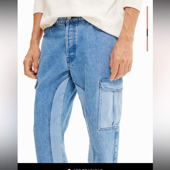 NEW MENS Desigual Blue Denim Cargo size 30 - Picture 4 of 13